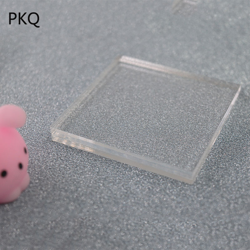 3mm tykkelse mini gennemsigtig akryl bord lukker hardware plade ler akryl til plexiglas perspex ark værktøj 5 x 5cm/6 x 6cm