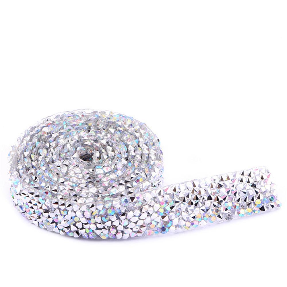 Krystal 1 yard bånd syning trim motiv strass fix rhinestone tape applikator med rhinsten stryg på applikationer kage dekoration