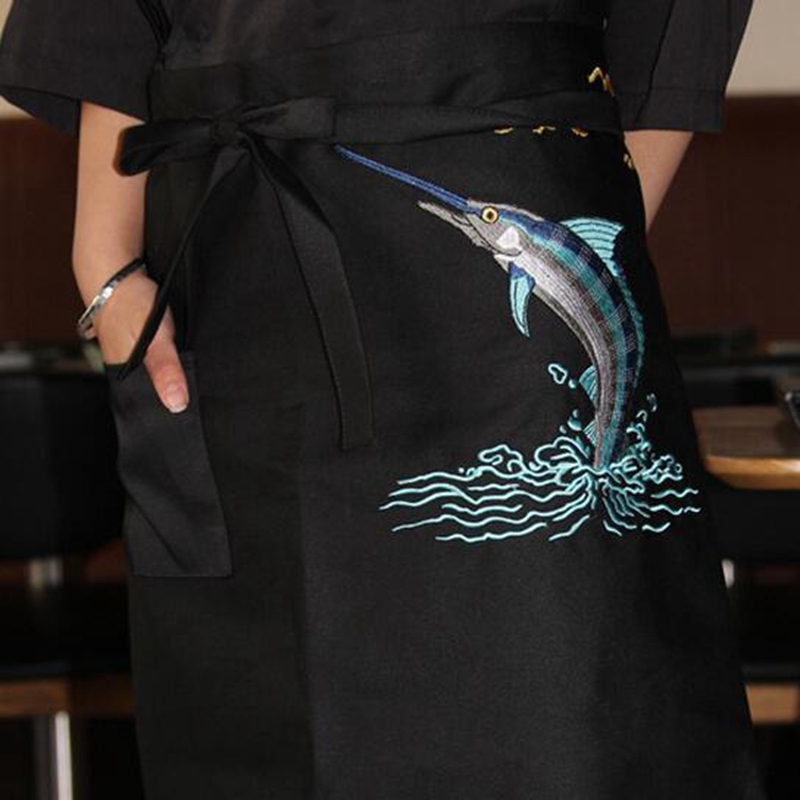 1pcs Sushi Chef Practical Apron Japanese Restaurant Bar Adult Work Uniform Waist Embroidery Unisex DAJ9292
