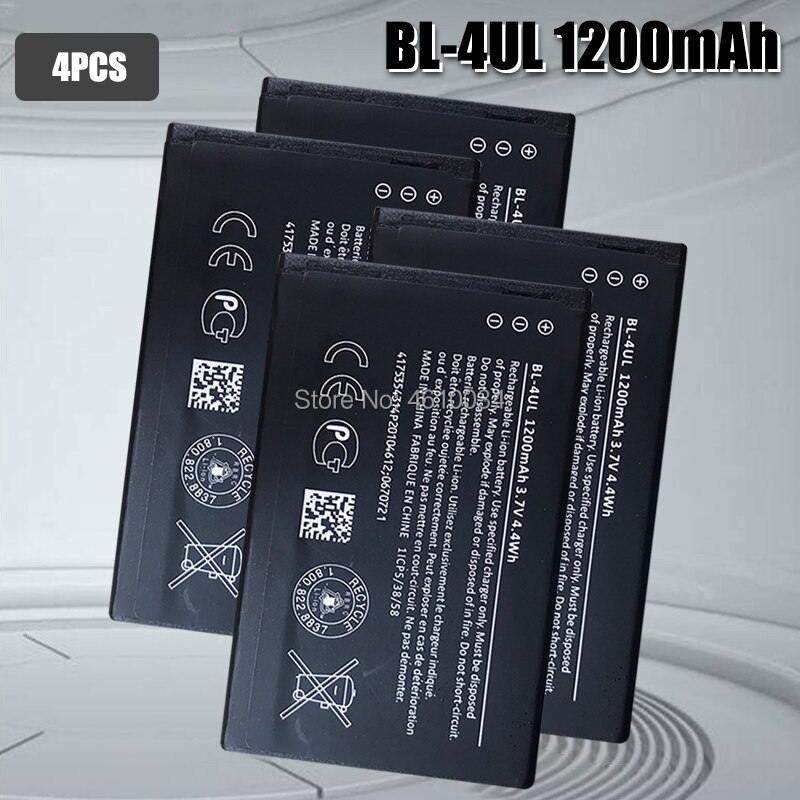 Wysokiej jakości 1200mAh BL 4UL BL-4UL baterii dla Nokia Lumia 225 330 RM-1172 RM-1011 RM-1126 baterii BL4UL: 4pcs