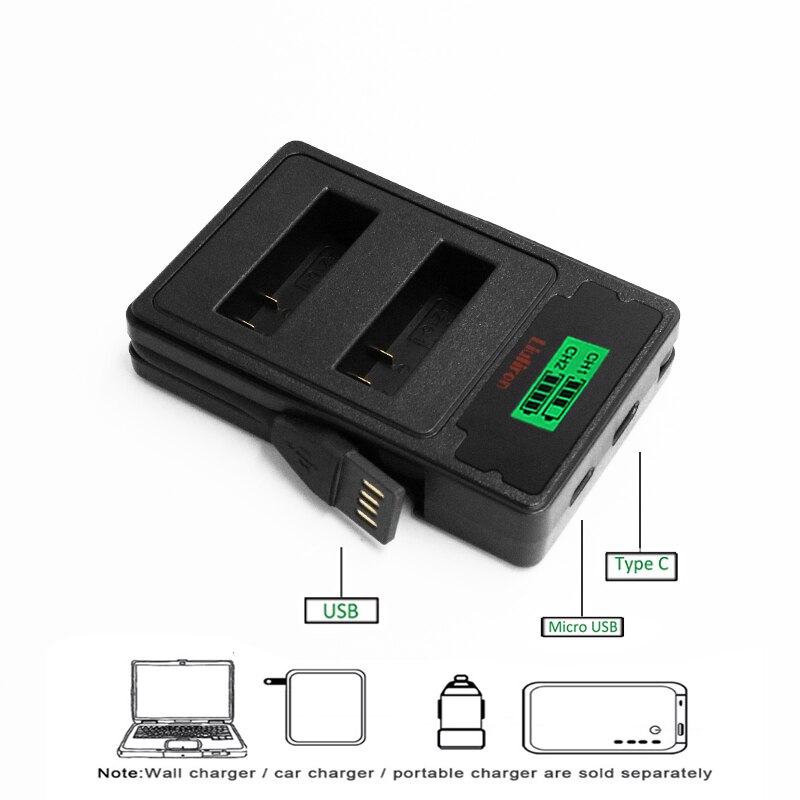 Cámara de Acción Original para Xiaomi Yi II yi 4k 4k, batería de az16-1, cargador LCD, az16-2, para Xiaoyi Lite Yi 360 VR