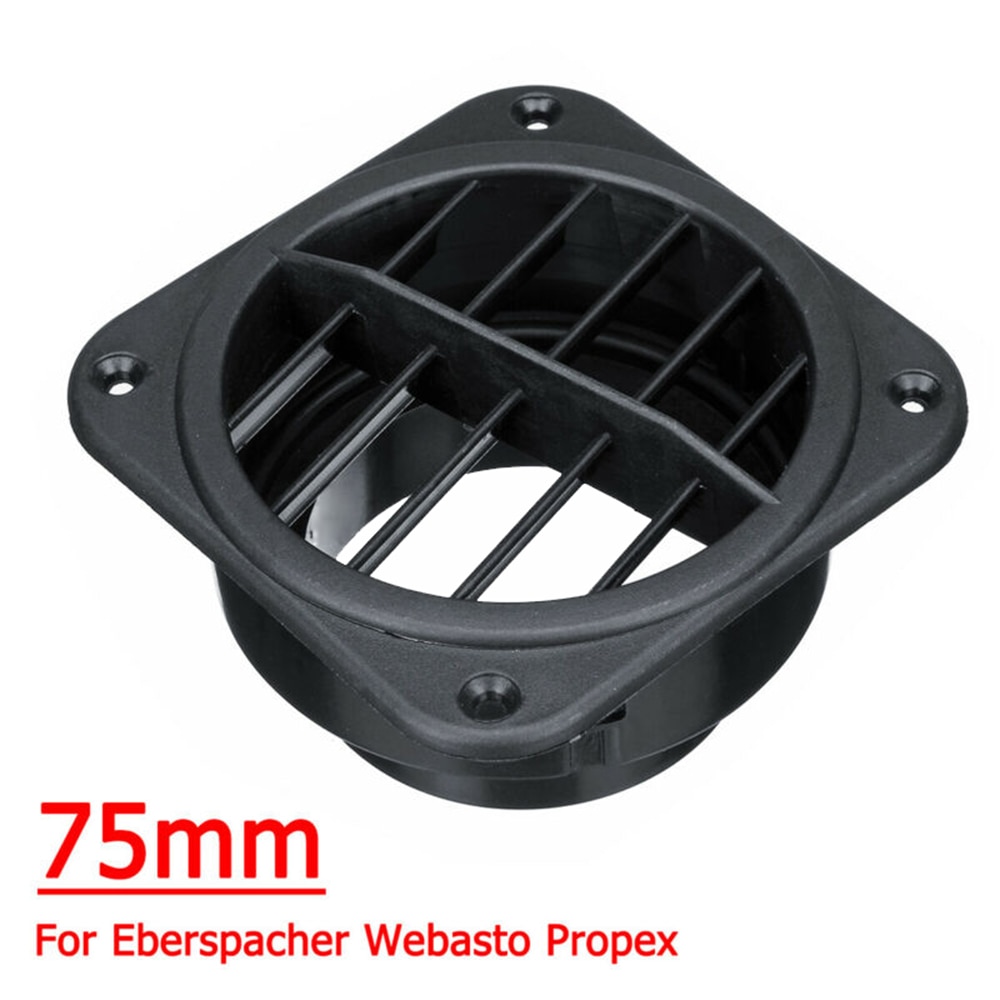 75mm Warm air outlet Diesel Heater Air Ducting Outlet Plastic For Webasto Eberspacher Propex Black Parts