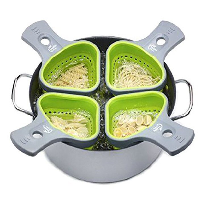 Silikone nudelsi, bpa gratis værktøj til madlavning af nudler, pasta, farfalle, fusilli, foldbar filterskærm, dørslag: Default Title