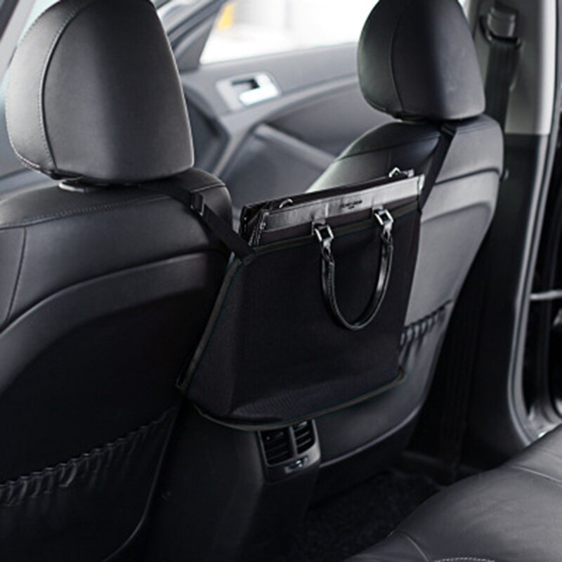 1PC Car Net Pocket Handbag Holder Universal Multifunction Car Organizer Seat Gap Storage Mesh Pocket Interior Accessories: 12003BK