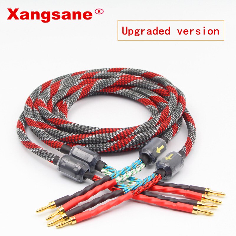 One Pair Xangsane oxygen-free copper audio speaker cable HI-FI high-end amplifier speaker cable Banana head cable: updated version / 3m