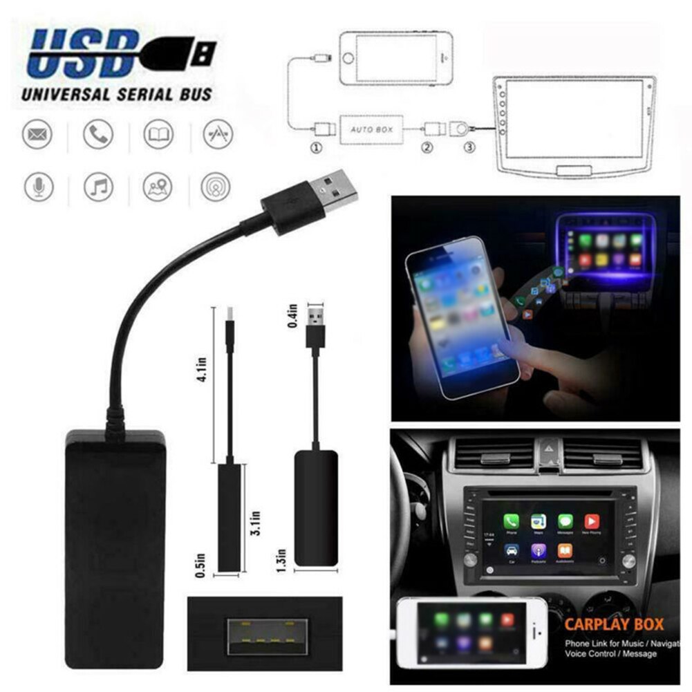 12V USB Car Player Adapter Dongle USB Black Auto Universal For IPhone IOS CarPlay Android Applicable Portable Accessories