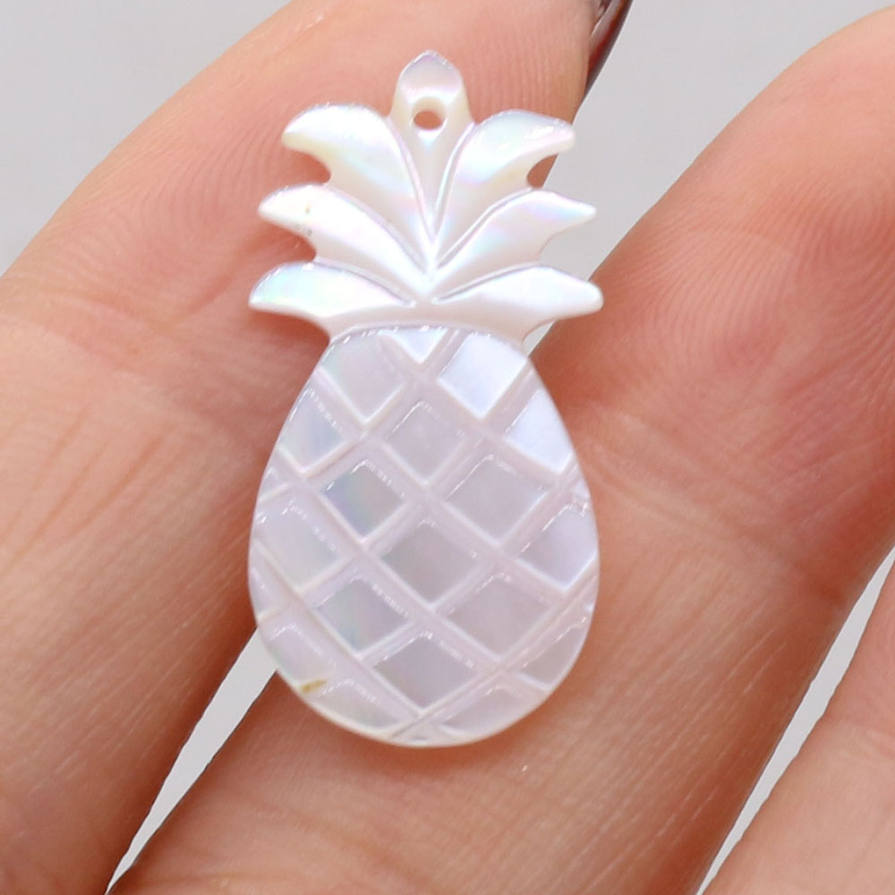 Natuurlijke witte schelp hanger ananasvormige losse spacer bedels voor sieraden maken DIY armband ketting oorbel accessoires: Default Title