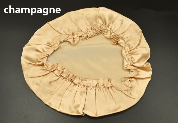 100% Mulberry Seide Kappen für Schlaf Komfortable Weiche Seide Nacht Kappe Hüte Bonnet Beanie Hut Solide Farbe Freies: champagne