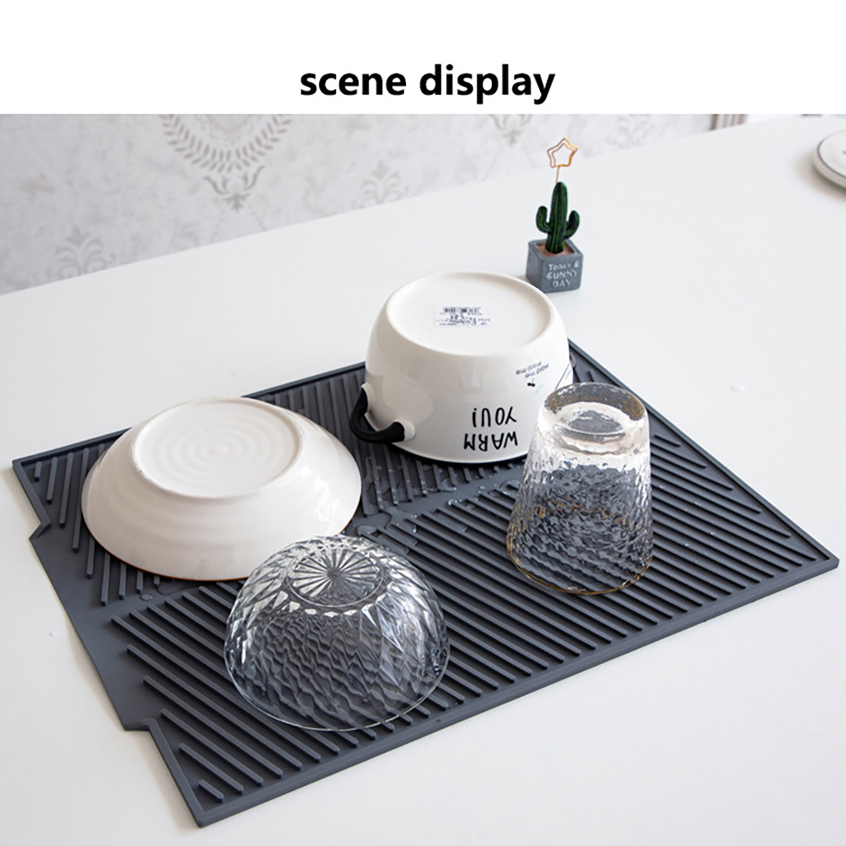 Aanrecht Drainage Mat Hoge Temperatuur Siliconen Keuken Drainage Mat Snelle Drainage Potten, Vaatwasmachinebestendig