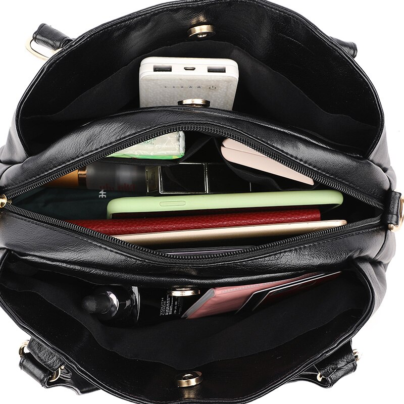 Ladies 3-layer zipper Shoulder Bag Brand Women Handbags Bags for Women Leather Crossbody Bags Sac