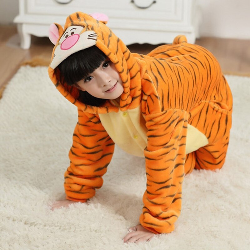 Tiger kostyme tegneserie kid sleepers klær i ett stykke sett