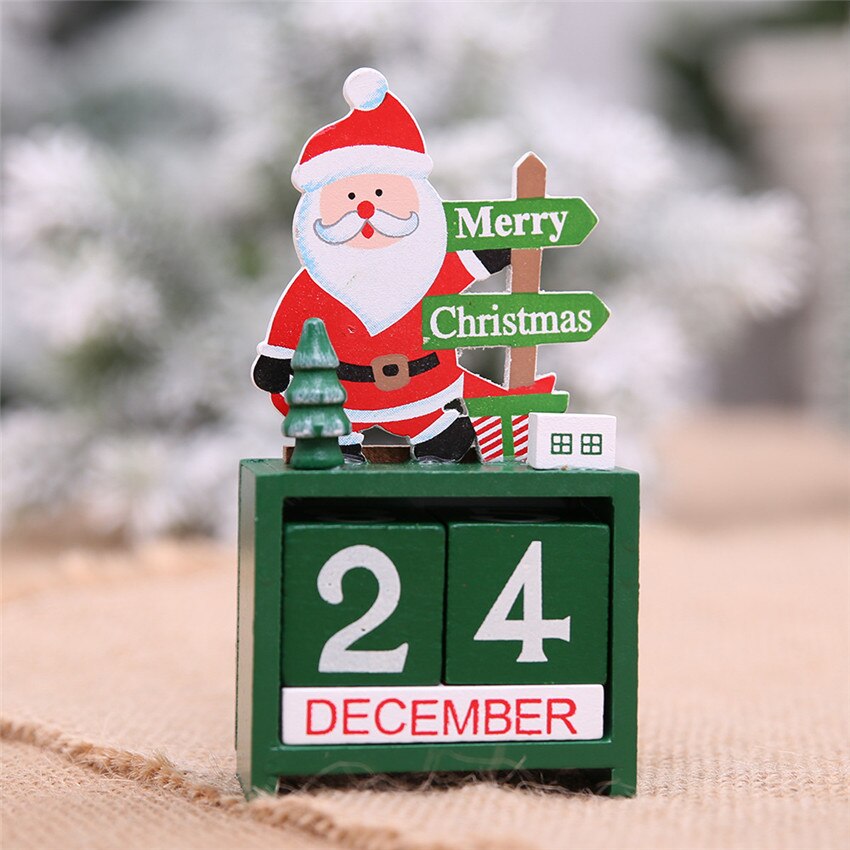 Julemanden bord skrivebord kalender jul advent ornamenter træ blok kalender boligindretning noel xmas år: 03- julemanden