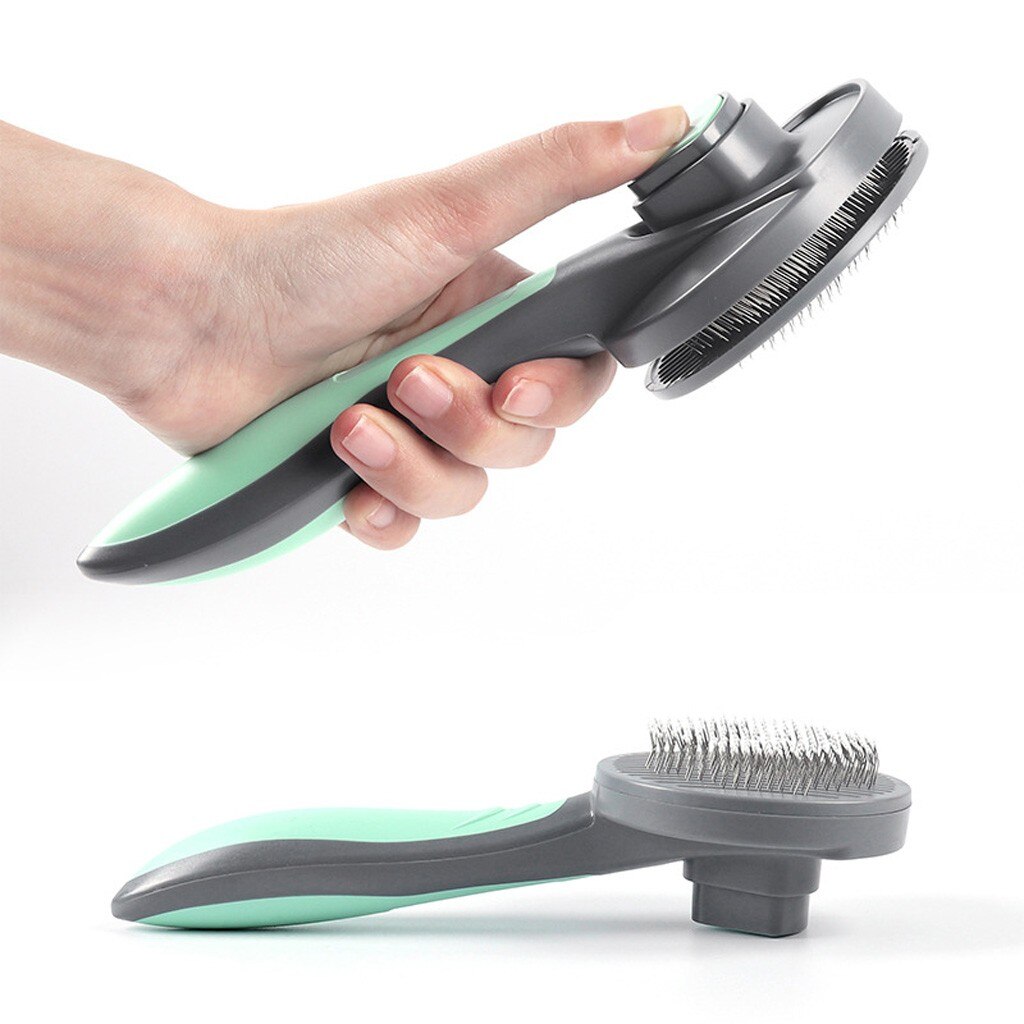 PAKEWAY Pet Cat Brush Massage Tools Multi-function Non-slip Grip Handle Comb