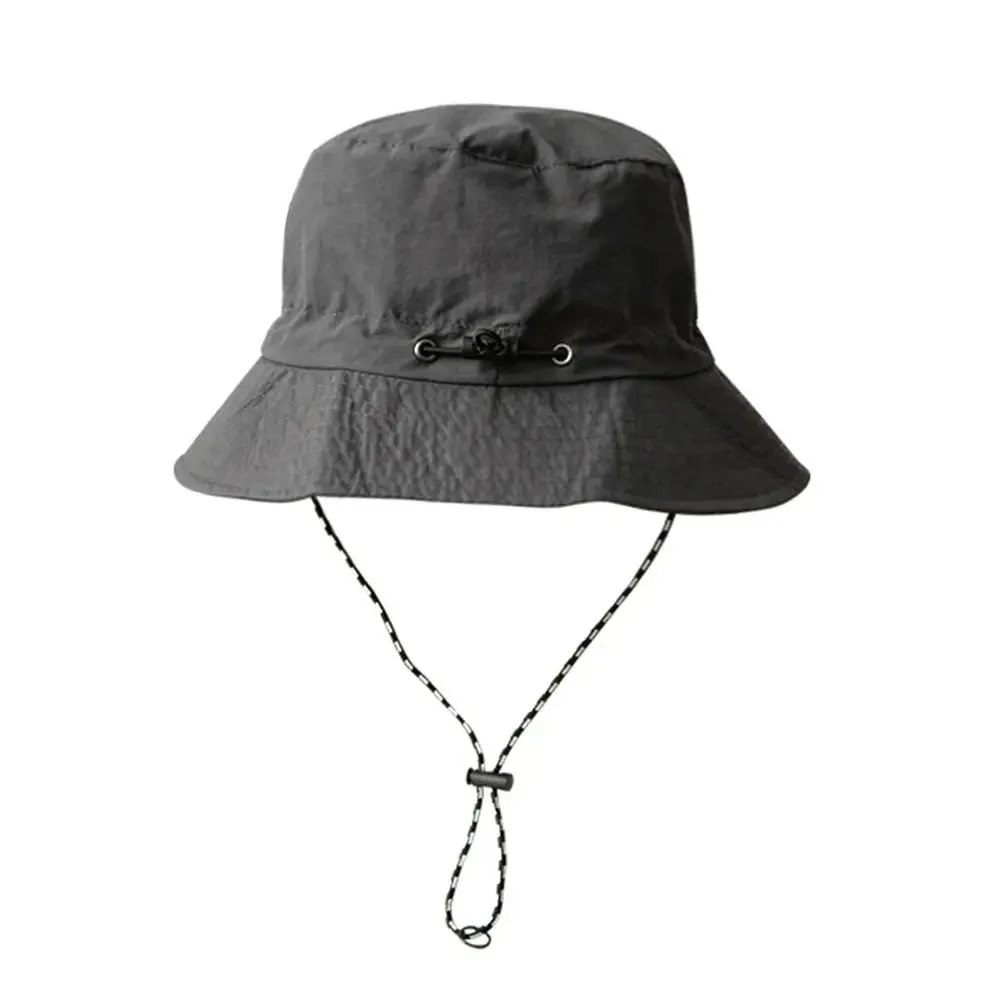 Bucket hat waterdicht, uv-werend, lichtgewicht, draagbaar, geschikt voor buitenactiviteiten zoals vissen, kamperen, wandelen en reizen, met opbergtas.: Donkergrijs