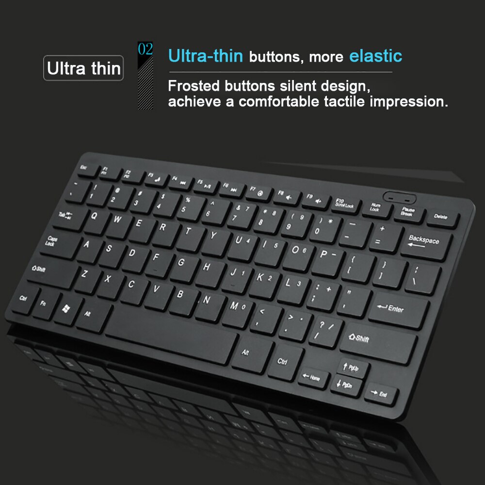 Bedraad Toetsenbord Ultra Dunne Rustige Kleine Size 78 Keys Mini Multimedia Usb Toetsenbord Voor Laptop Pc Met Arabisch Russisch Hebreeuws sticker
