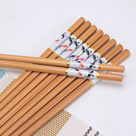 Creativo marmorizzazione 5 paia bacchette riutilizzabili fatti a mano in bambù giapponese bastoncini di legno Set Sushi cibo posate cinesi naturali: fish 5 pair