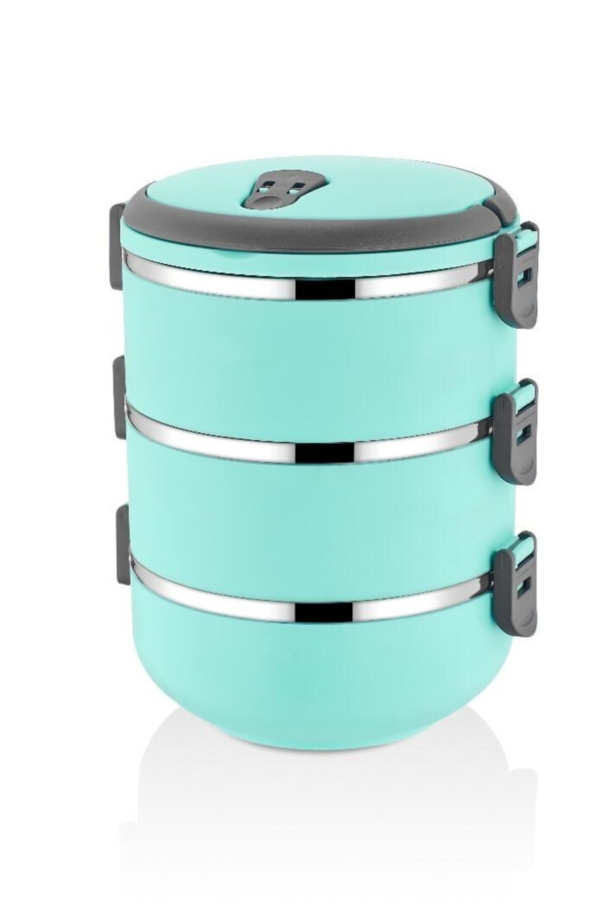 3 Laag Lekvrije Eten Thermos Lunchbox Opslag Container Turquoise 2,25 Liter