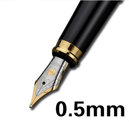 Authentic standard type Hero frosted 6006 metal calligraphy pen art fountain pen iraurita ink pen 0.5mm /1.0mm box set: 0.5mm
