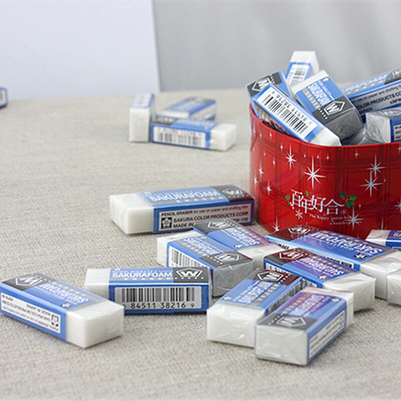 Japan sakura stort skum suddgummi 5 st/lot 59*24*10mm för ritning skiss penna suddgummi vit skol- och kontorsmaterial