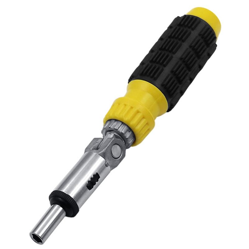 Destornillador de trinquete multifunción, llave ajustable de ángulo hexagonal interior de 0-180 grados