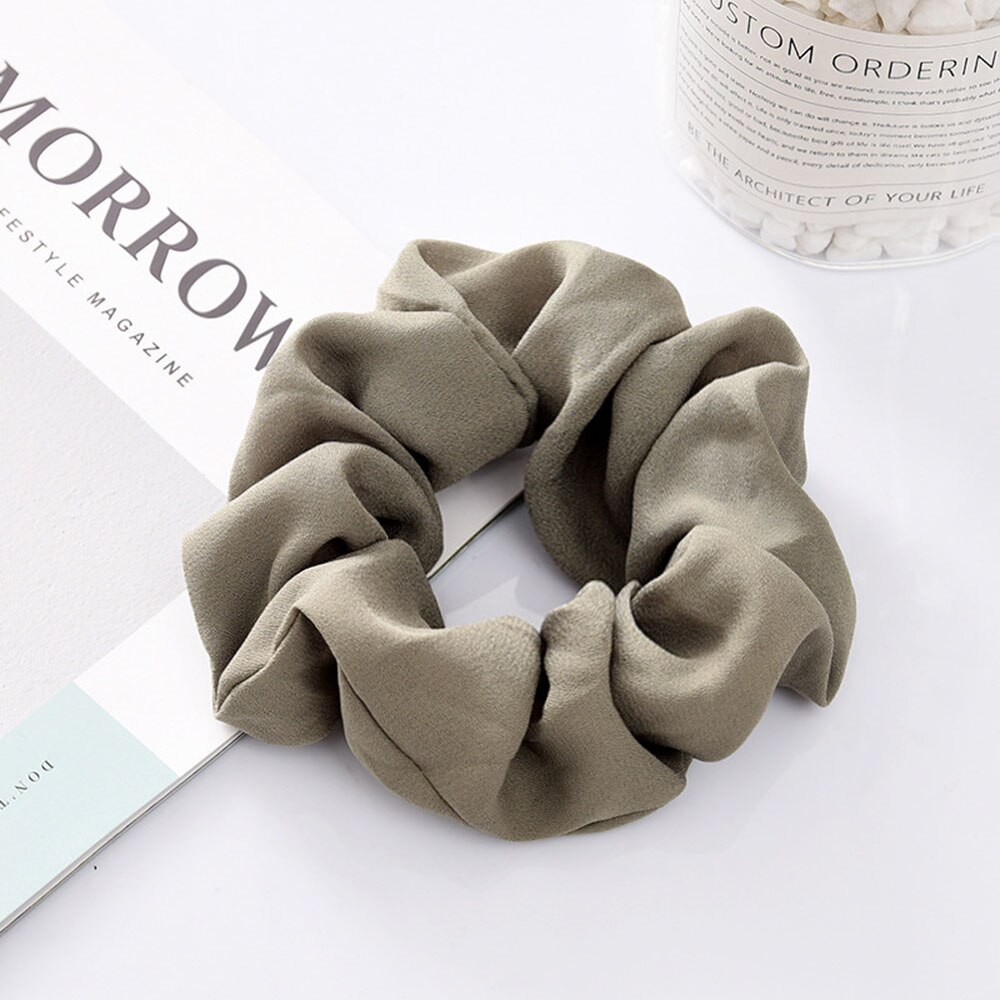 Vrouwen Haar Accesoires Effen Kleur Haar Tie Scrunchies Chiffon Paardenstaart Haar Scrunchy Houder Touw Hoofddeksels Voor Meisjes Vrouwen