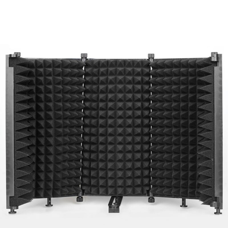 Akustisk foldning 5 panel mikrofon isolering skjold optagelse lydabsorberende skum panel brug til optagestudie
