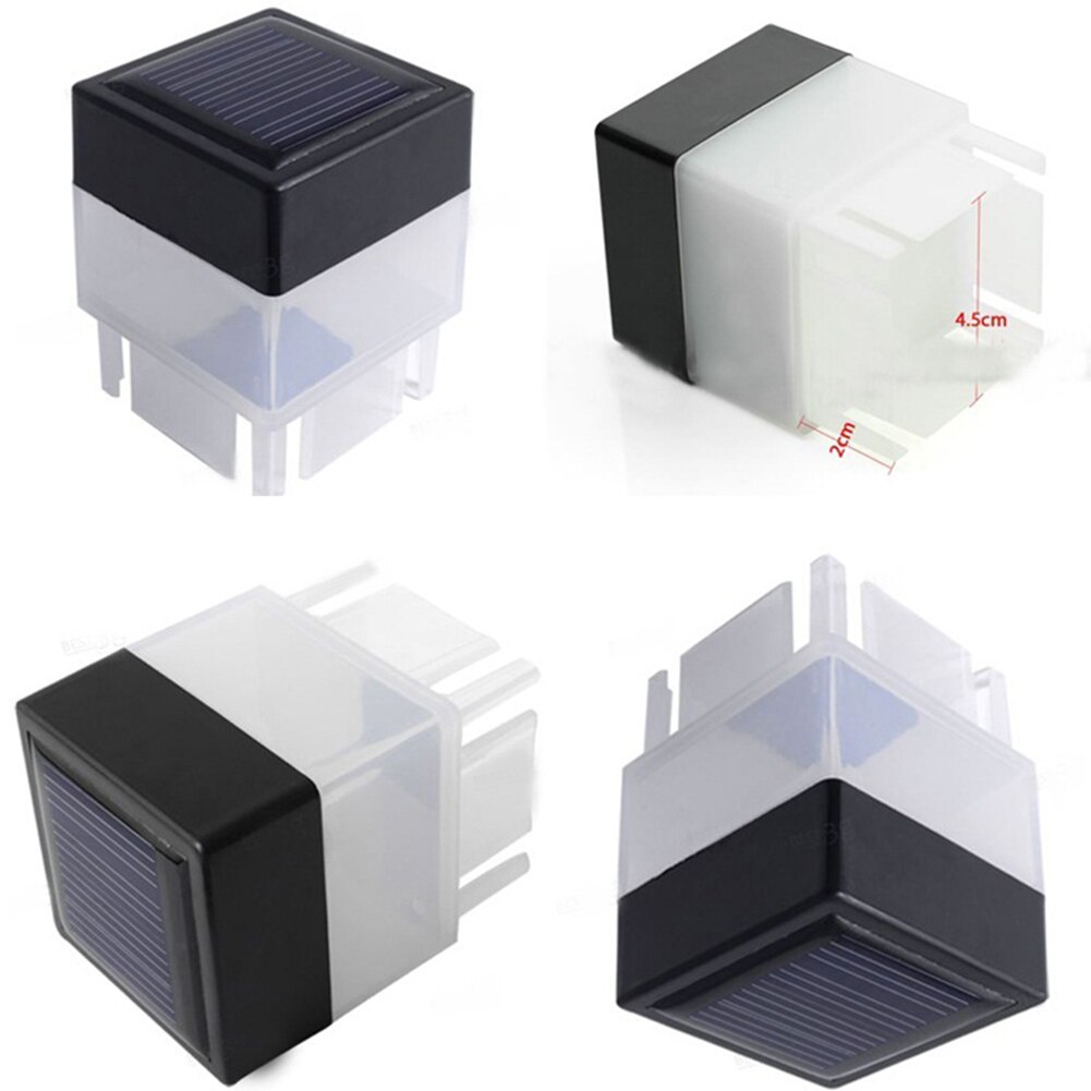 Solor firkantet hegn lys firkantet stolpe lys vandtæt landskabslampe til havehegn væg gårdhave sommerhus dekoration