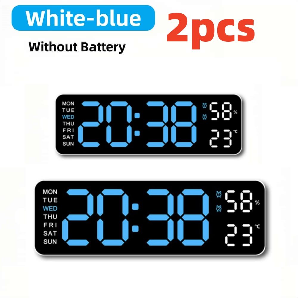 Clock Timer /kitchen/Learning Timer - Battery & USB Powered Dual Alarm Clock ，Temperature， Calendar, Auto-Dim: PURPLE