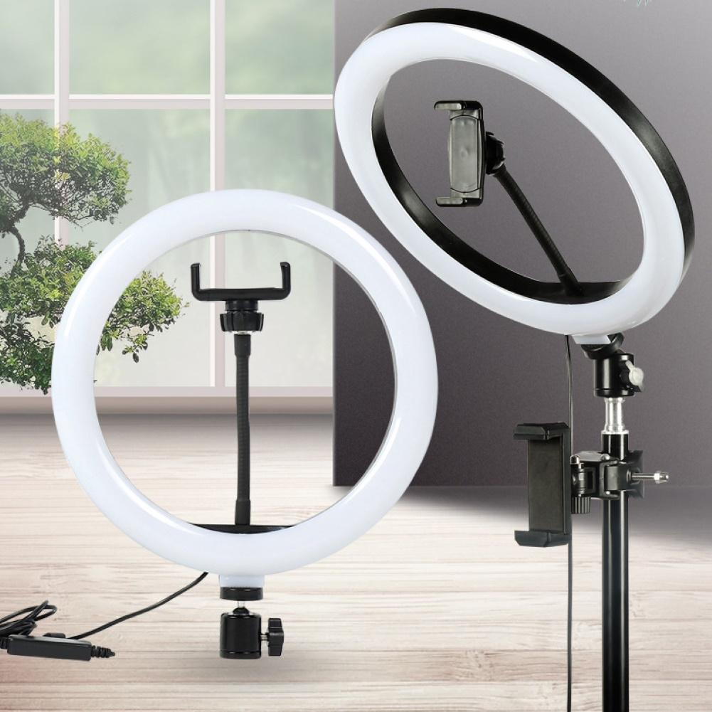 Anillo de luz LED de relleno para selfi, lámpara de anillo regulable para cámara de teléfono con soporte de 160CM, trípode para maquillaje, vídeo en vivo, 202, 10 pulgadas/26cm