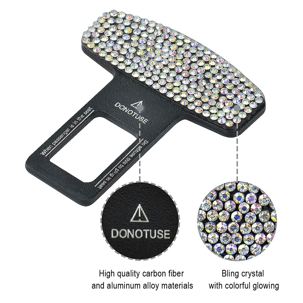 Bling verison 1pc 2 stk 4 stk bil sikkerhedssele spænde klip bil sele prop prop bil montering flaskeåbner universal int.: 1 stk
