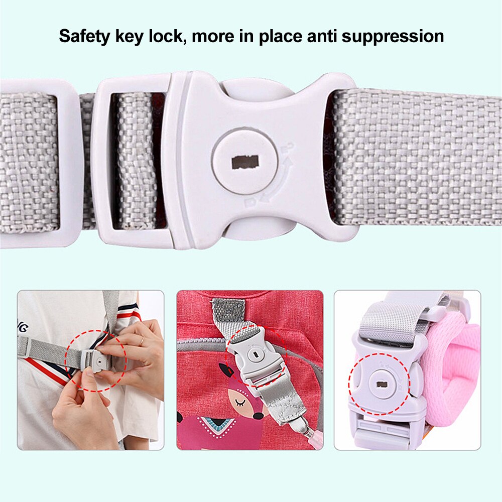 Baby Sicherheitsleine 2m - Anti-Verlauf-Gurt Mit Schlüsselschloss - Verstellbares Armband Für Kleinkinder - Grün