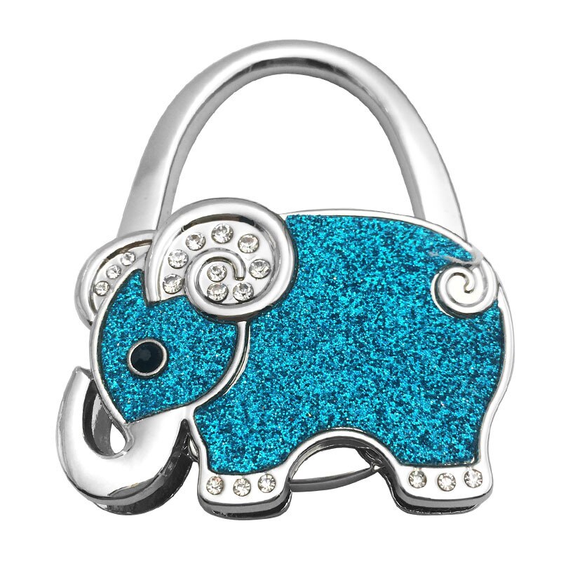 Opvouwbare Tas Hanger Haak Houder Duurzaam Tafel Deur Tas Haak Houder Metalen Olifant Vorm Handtassen Muur Hanger Accessoires: Light Blue