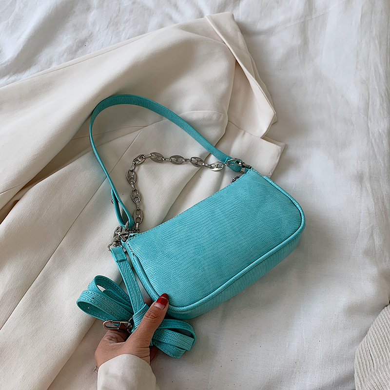 Kleine Pu Lederen Crossbody Tassen Voor Vrouwen Eenvoudige Schouder Handtassen Vrouwelijke Reizen Totes Lady Cross Body Bag: Lizard Blue