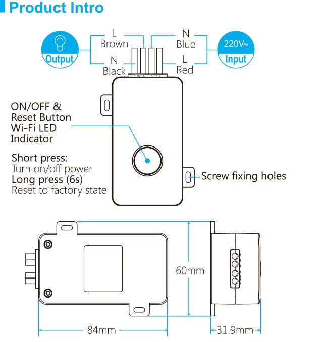 Smart switch lysstyring wifi app 2.4 ghz kontrolboks timing trådløs fjernbetjening 2500w understøttelse ios android