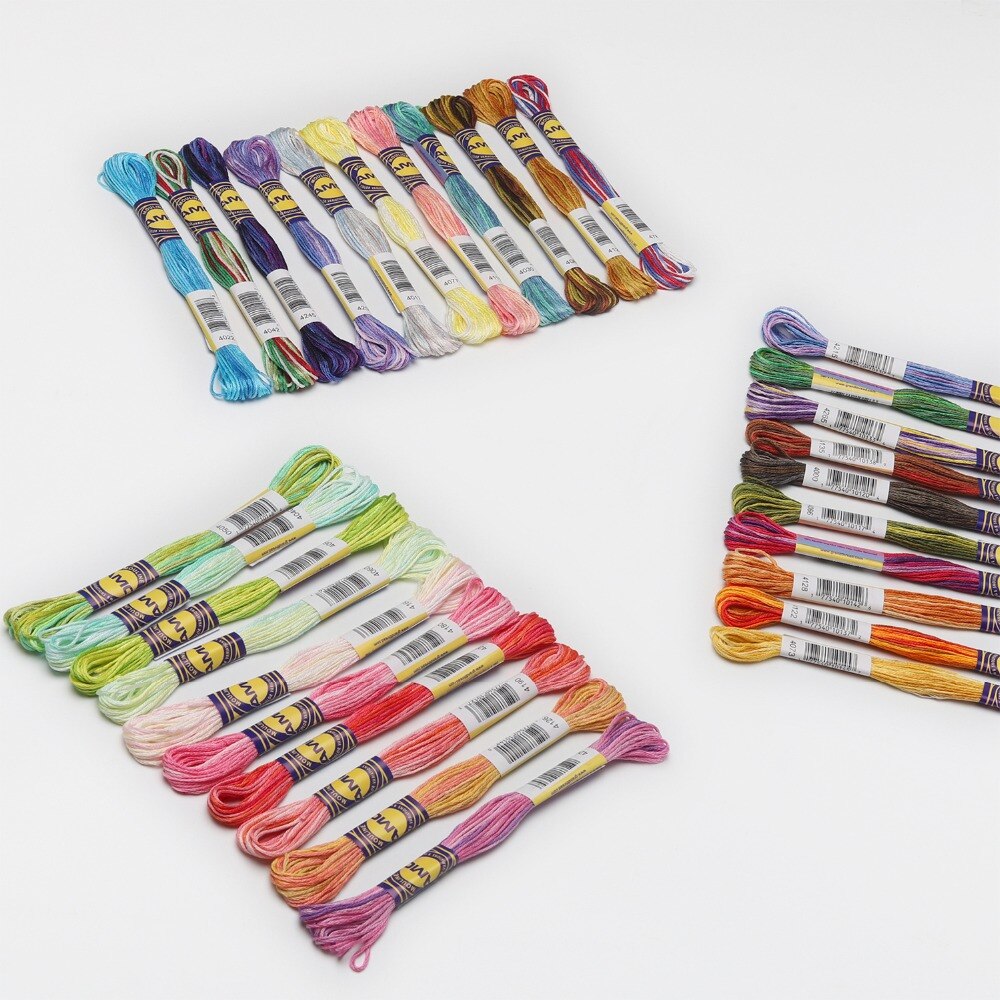 4th Variegated Cotton Embroidery Floss 6 strands 8 meters per skein Color Variation Cross stitch Thread 30 DMC Colors