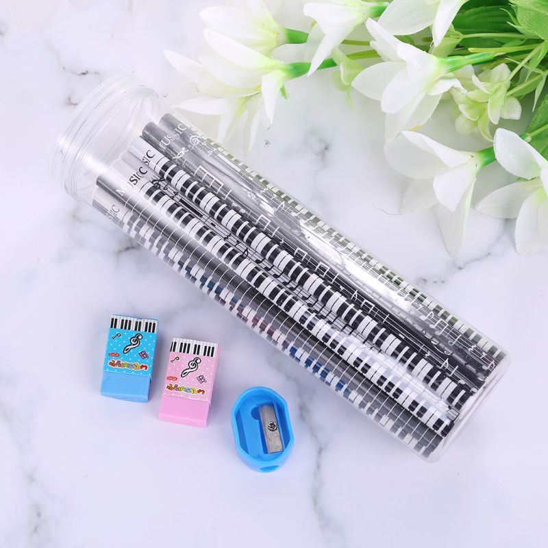 36pcs Musical Note Pencil Pen 2B Standard Piano Notes Writing Drawing Stationery