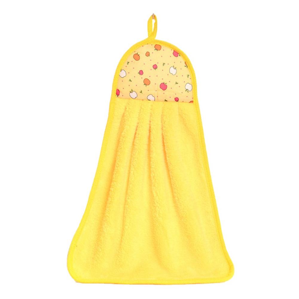 Koraal Fluwelen Handdoek Mode Zachte Opknoping Handdoeken Absorberende Doek Cartoon Patroon Veeg Rag Badkamer Keuken Accessoires: yellow