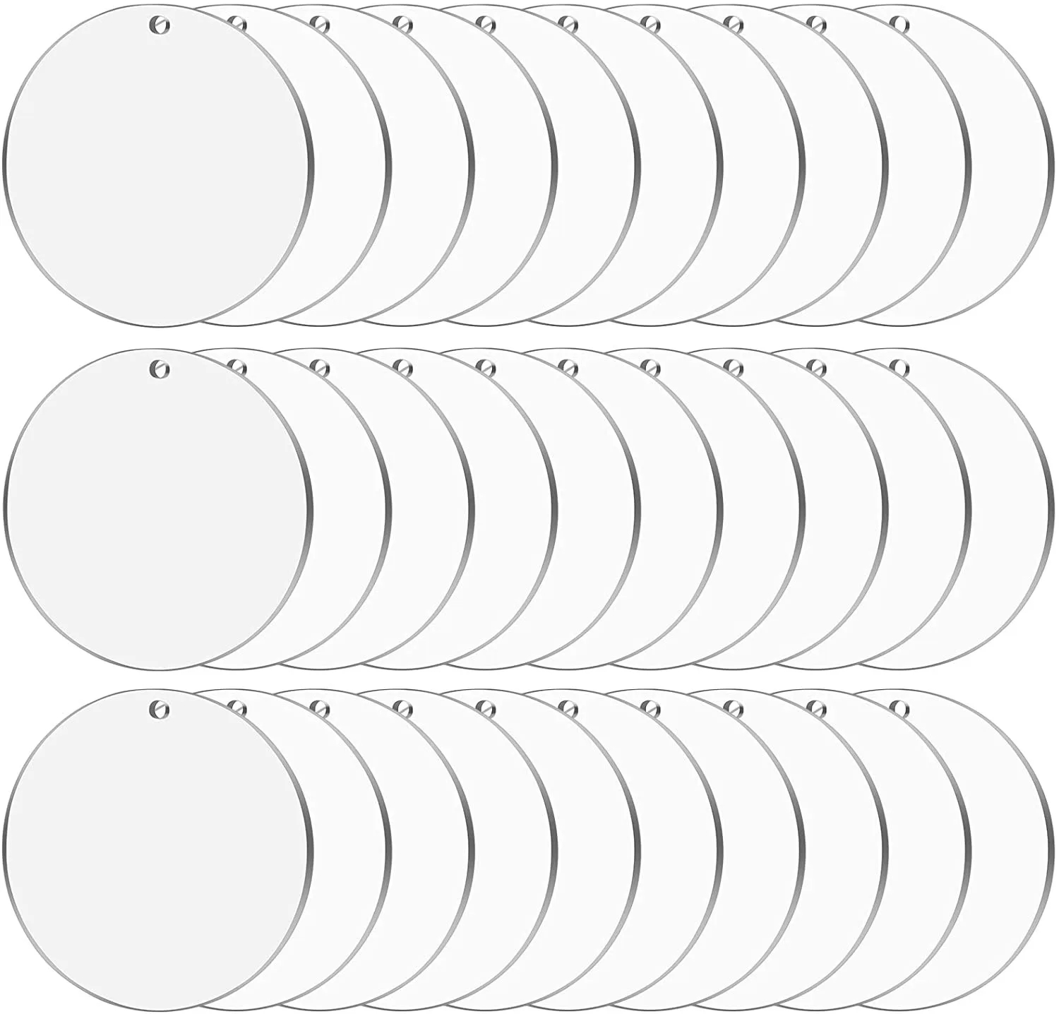 Clear Round Acrylic Ornament Blanks,Acrylic Circle Disc with Hole for Vinyl,Christmas Decor,Engraving,Painting and DIY Crafting: L / apple green