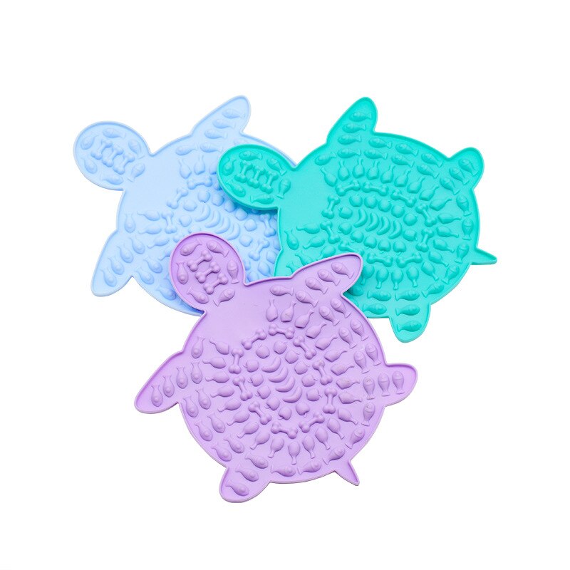 Plato de silicona con ventosa para perro y Tortuga, plato para comida lenta, facilidad de baño, esterilla para lamer, distracción, suministros de entrenamiento para perros