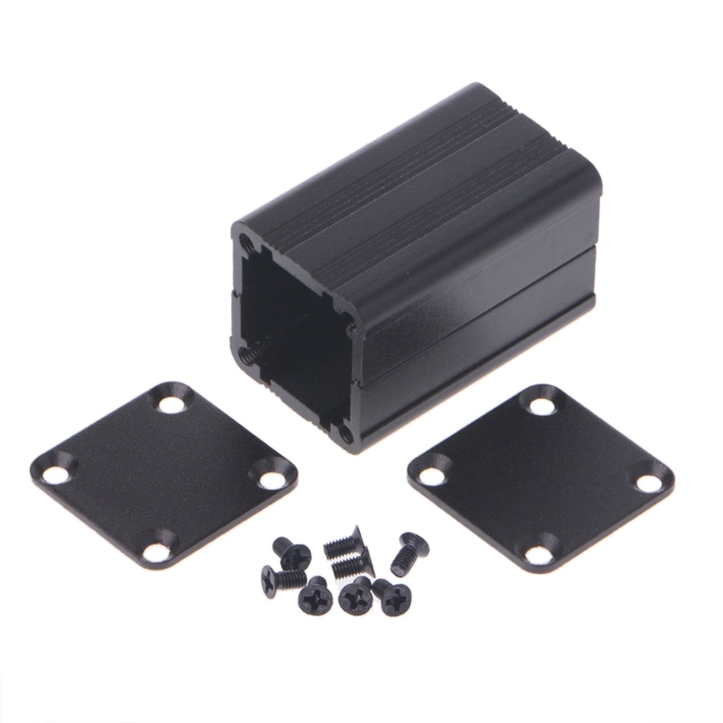 1 stk gjør-det-selv ekstrudert elektronisk prosjekt aluminium kapsling svart 40 x 25 x 25mm