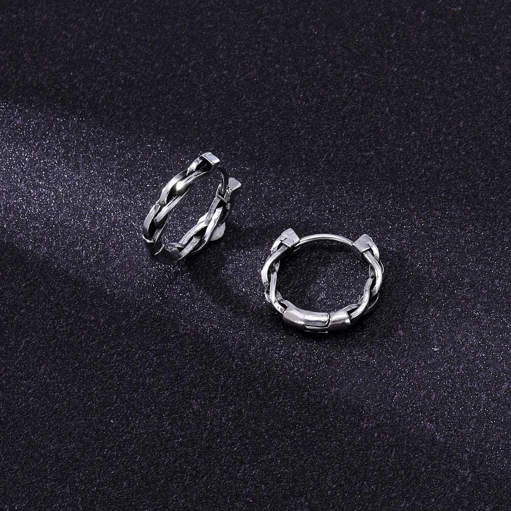 316L Stainless Steel Hoop Earrings Hip Hop Punk Rock Earrings for Men Women Retro Gothic Circle Round Earrings Skull