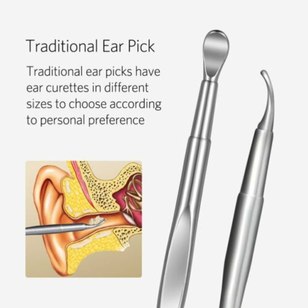 8pcs Ear Pick Cleaning Set Health Care Tool Ear Wax Remover Cleaner Ear Spoon Cleaning Ears Curette Kit