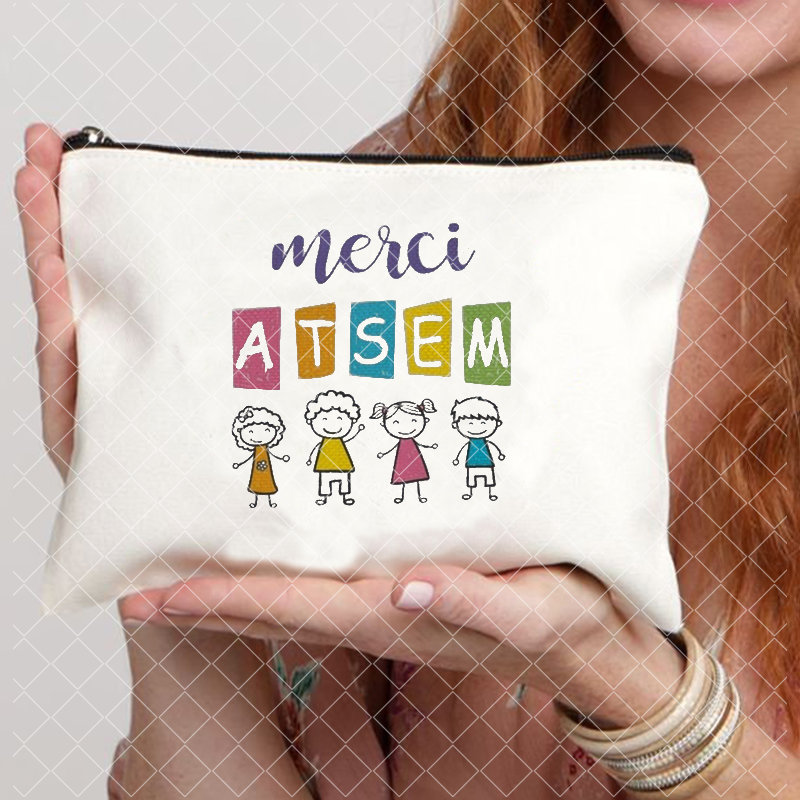 Merci Maitresse imprimer femmes Neceser sac de maquillage pochette organisateur de voyage fête des enseignants de remise des diplômes sac cosmétique Super Atsem: Clair