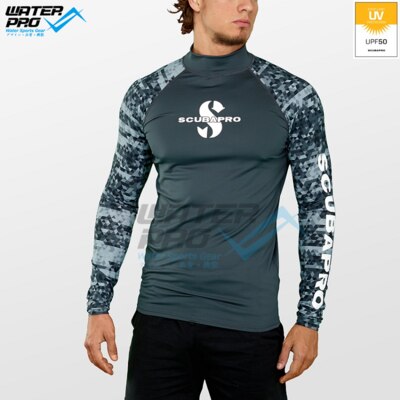 Scubapro RASH GUARD LONG SLEEVE UPF 50 MEN Snorkeling Diving Scuba Water Sports: GRAPHITE / M