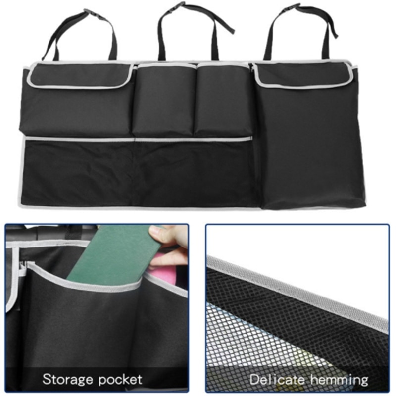 Car Trunk Organizer Back Seat Storage Box Bag 100cm Oxford Car Multi-Function Bag Black