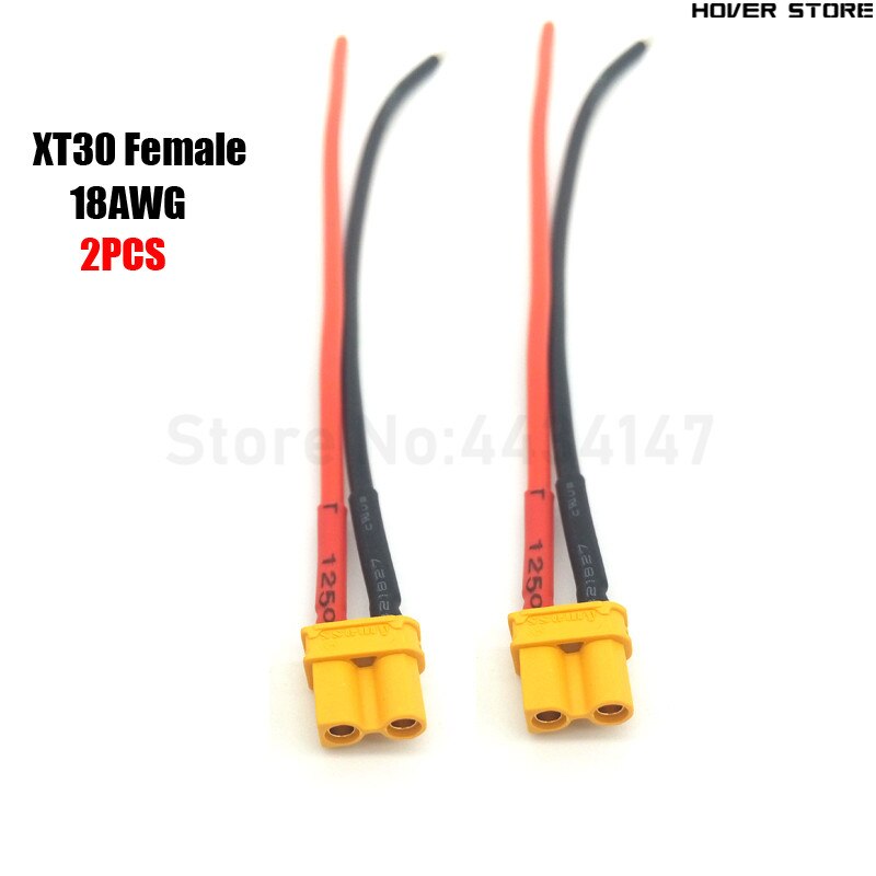 2PCS Accumula TX30 TX60 Maschio Femmina Spine 12AWG 18WAG Meter Rosso Nero Filo di Silicone Per RC Controllore di Volo Lipo batteria: 2 XT30 Female 18AWG