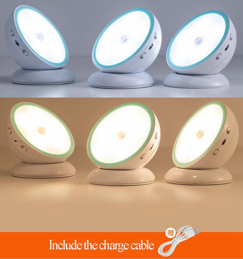 LED sensor night light USB Rechargeable with PIR w... – Vicedeal