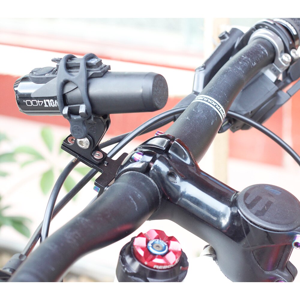 Soporte de luz delantera para bicicleta soporte de luz Universal para Go pro Hero Cámara deportiva Luz de ciclismo
