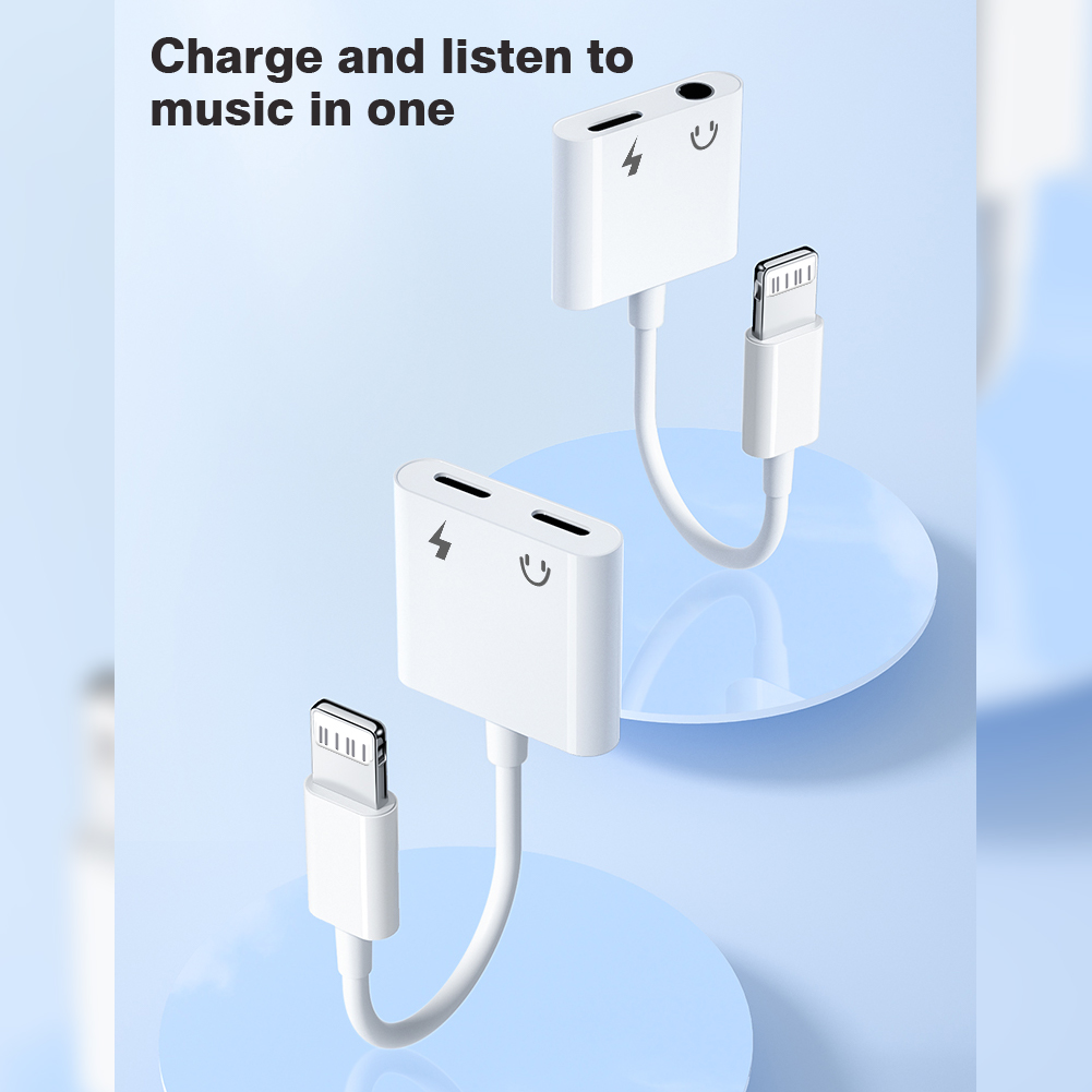 Byscoon Audio OTG Adapter do iPhone 14 13 12 11 Pro Max Aux Jack Słuchawki 3,5 mm do gniazda słuchawkowego Ładowarka Rozgałęźnik Konwerter