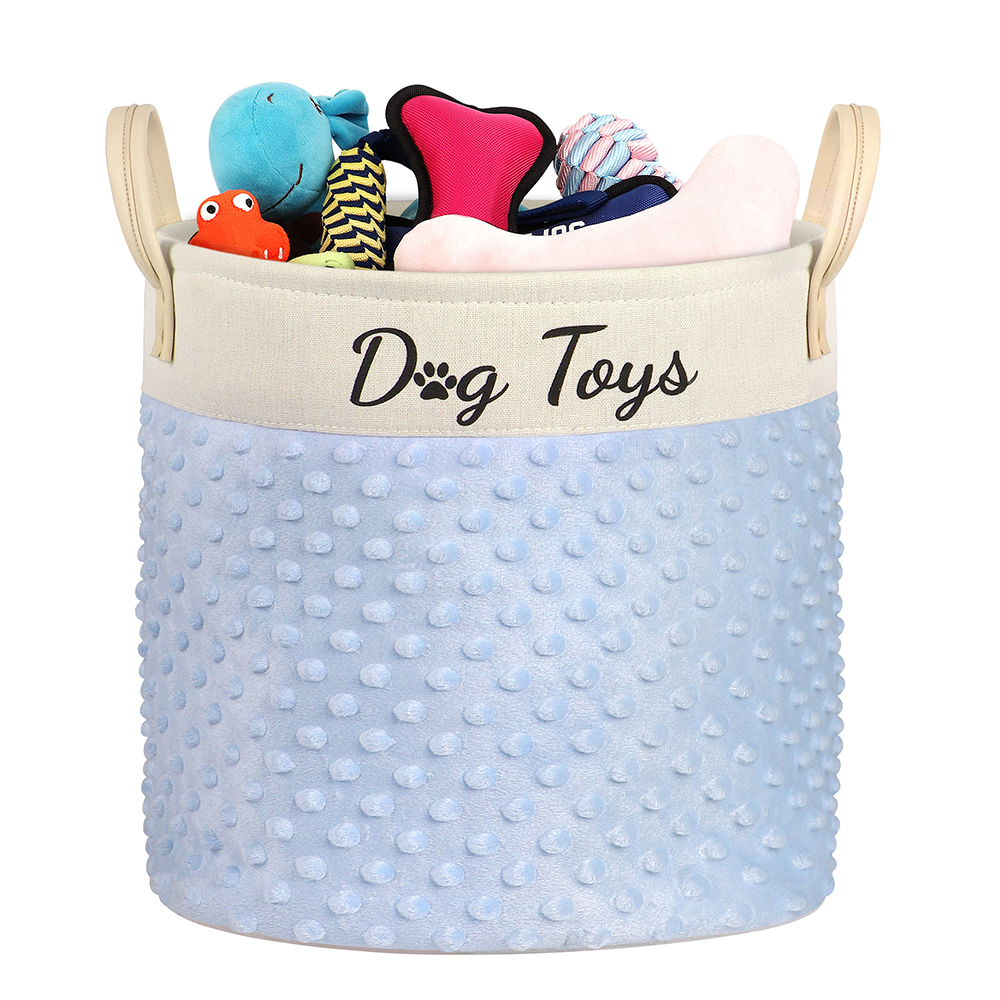 Opbevaringskurv til hundelegetøj, foldbar hundekasse, taske, sammenklappelig kæledyrshvalpeorganisator, kurve til legetøj, tøjtilbehør, kæledyrsartikler: Grå